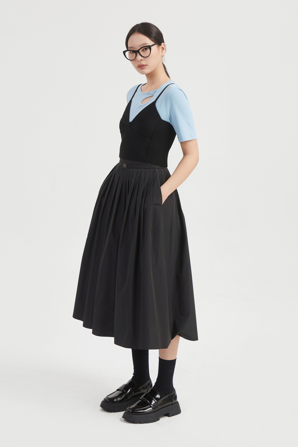 LUCKY CHOUETTE - 스커트/팬츠 - Tuck Point Long Skirt