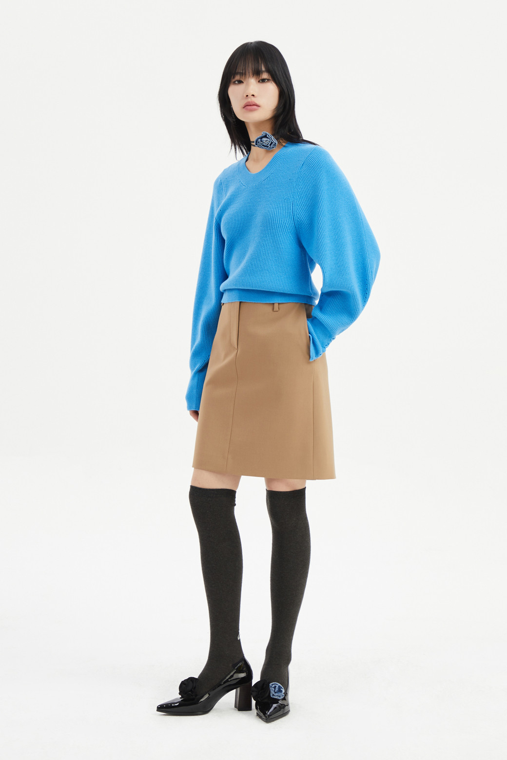 LUCKY CHOUETTE - 니트/가디건 - Sleeve Knitted Detail Knit