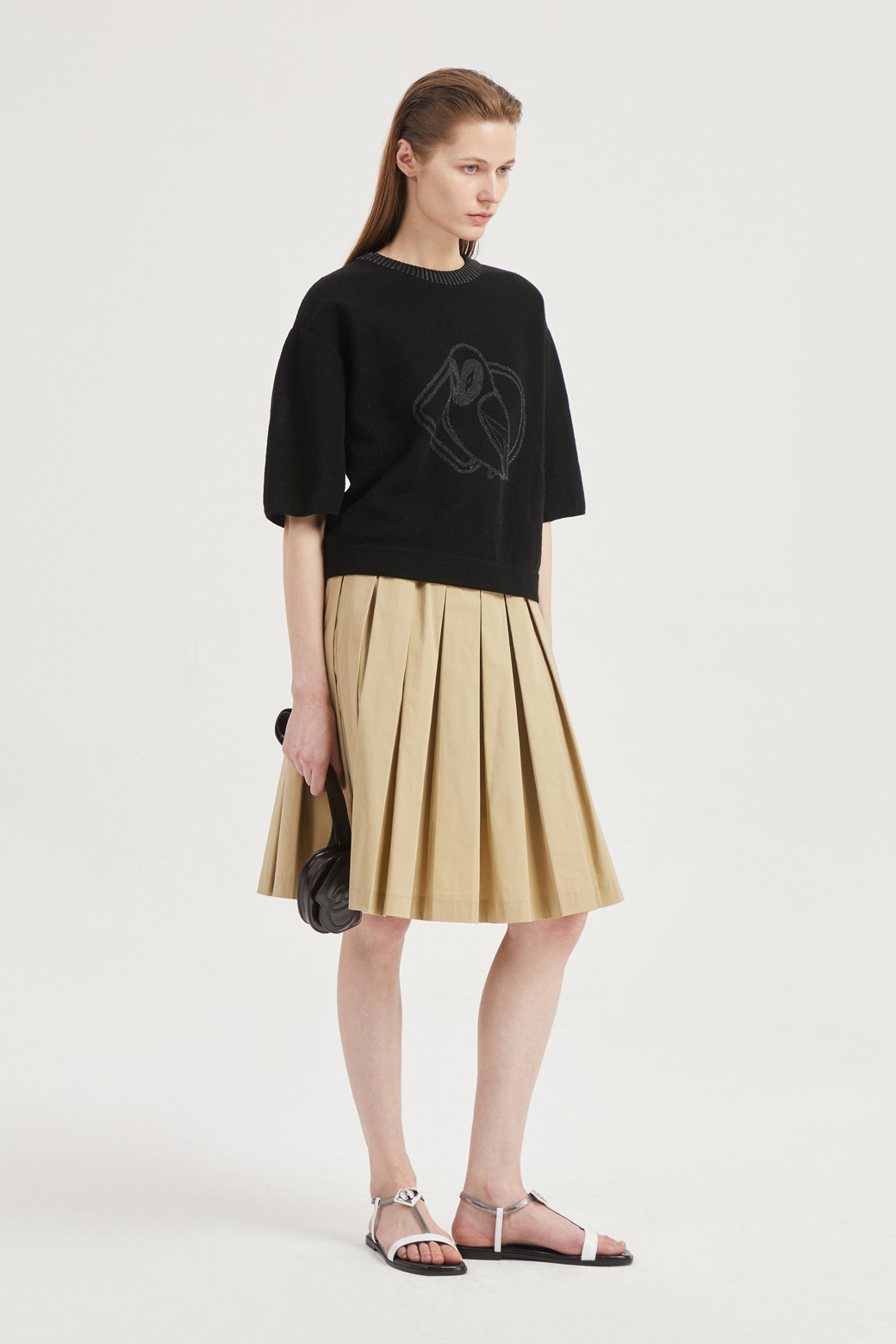 LUCKY CHOUETTE - 니트/가디건 - Chouette Jaquard Half Sleeve Pullover