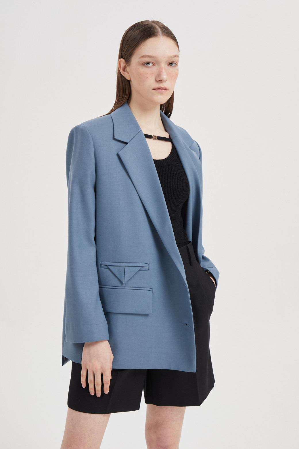 LUCKY CHOUETTE - 자켓 - Unbalanced hem Wool Blend Jacket
