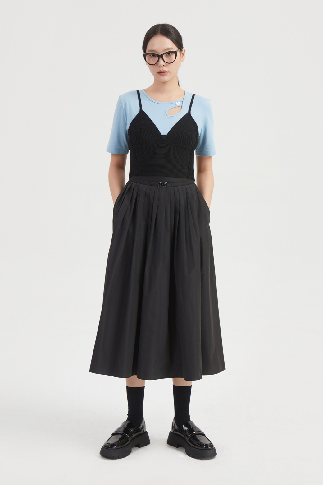 LUCKY CHOUETTE - 스커트/팬츠 - Tuck Point Long Skirt