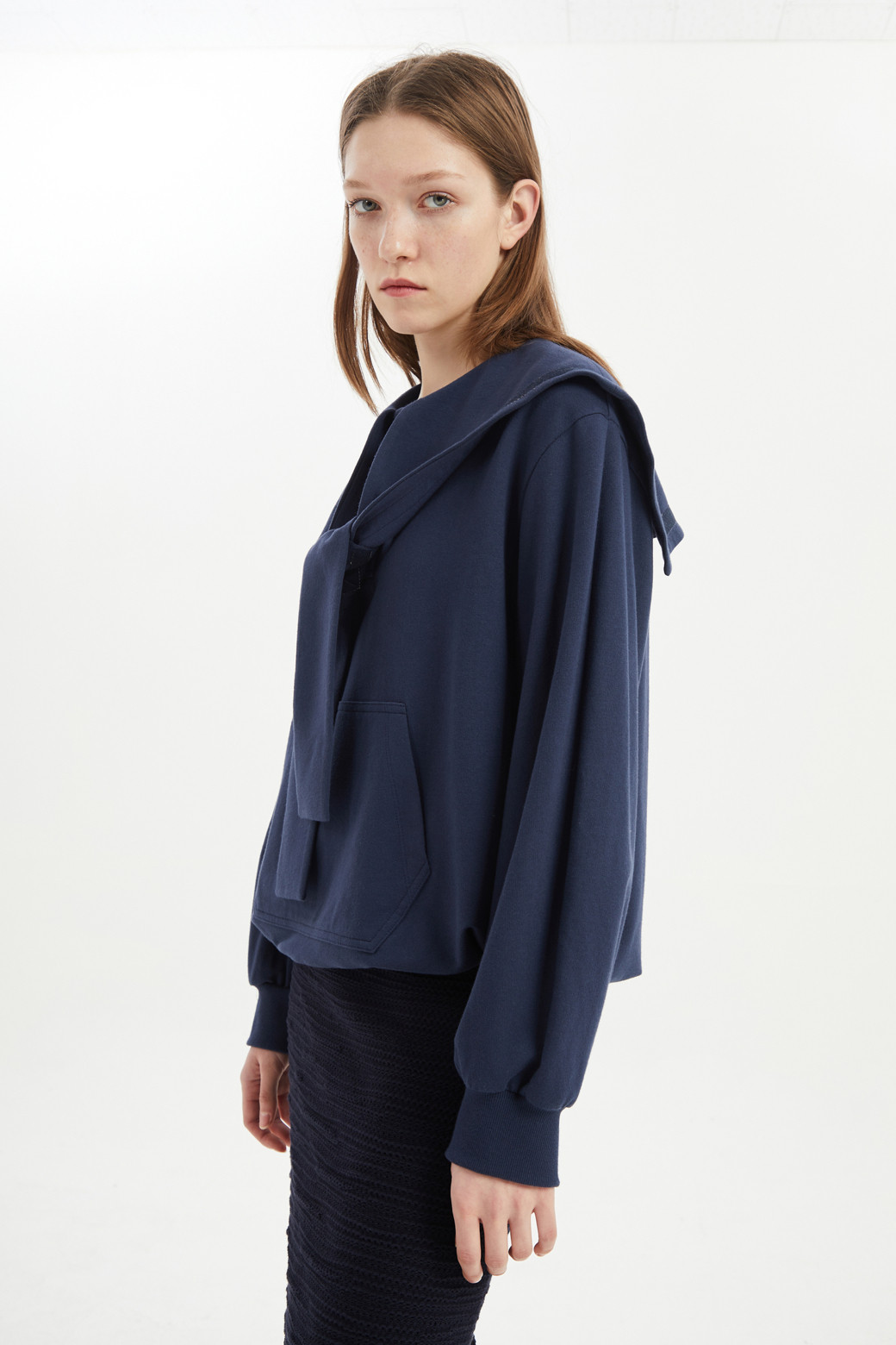 LUCKY CHOUETTE - 티셔츠 - Sailor Collar Anorak Long Sleeve T-shirt