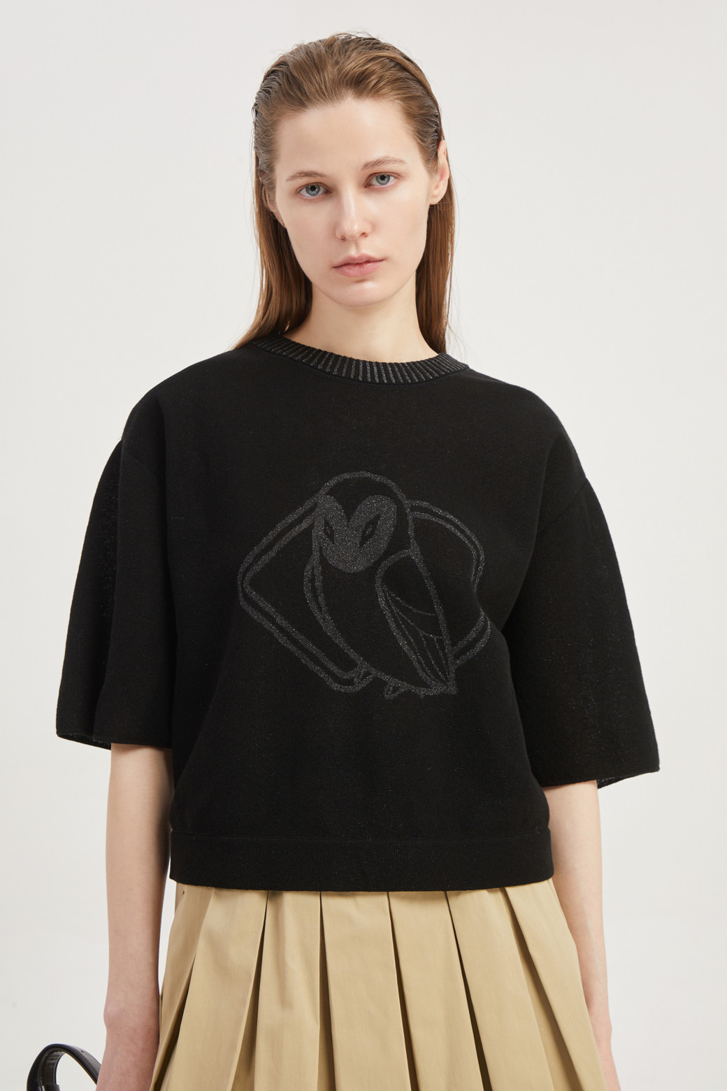 LUCKY CHOUETTE - 니트/가디건 - Chouette Jaquard Half Sleeve Pullover