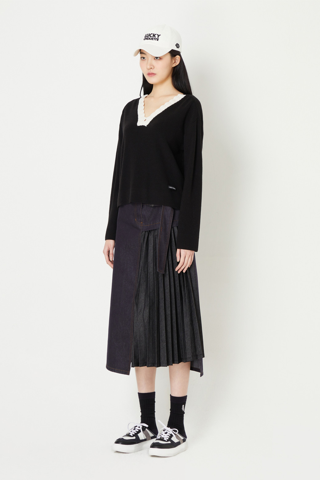 LUCKY CHOUETTE - 니트/가디건 - Crochet Detail Knit Pullover