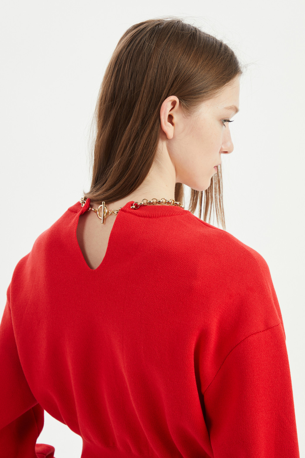 LUCKY CHOUETTE - 스웨터 - Crop Knit Pullover (optional necklace)