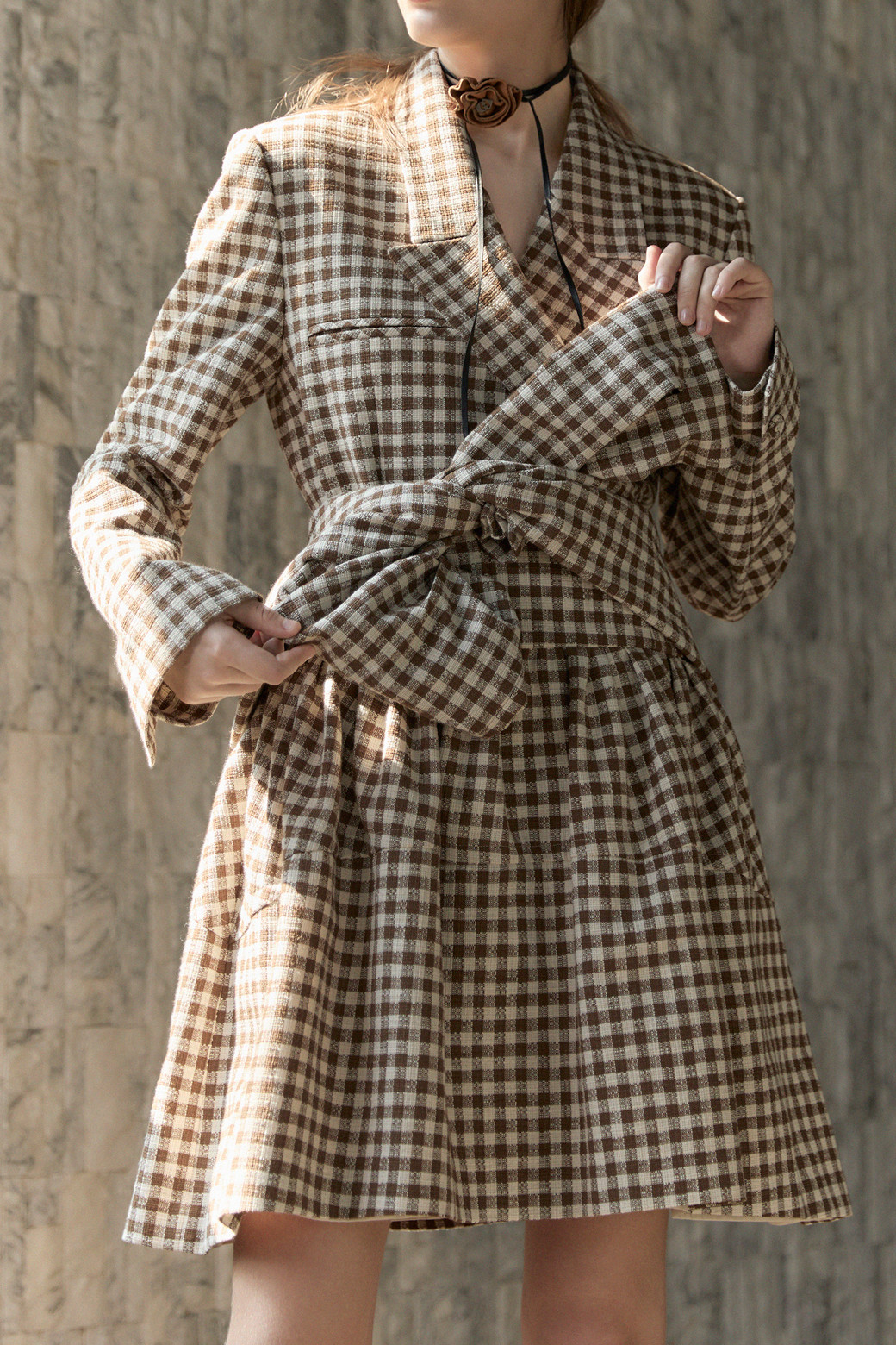 LUCKY CHOUETTE - 스커트/팬츠 - [Atelier] Check Shirring Midi Skirt