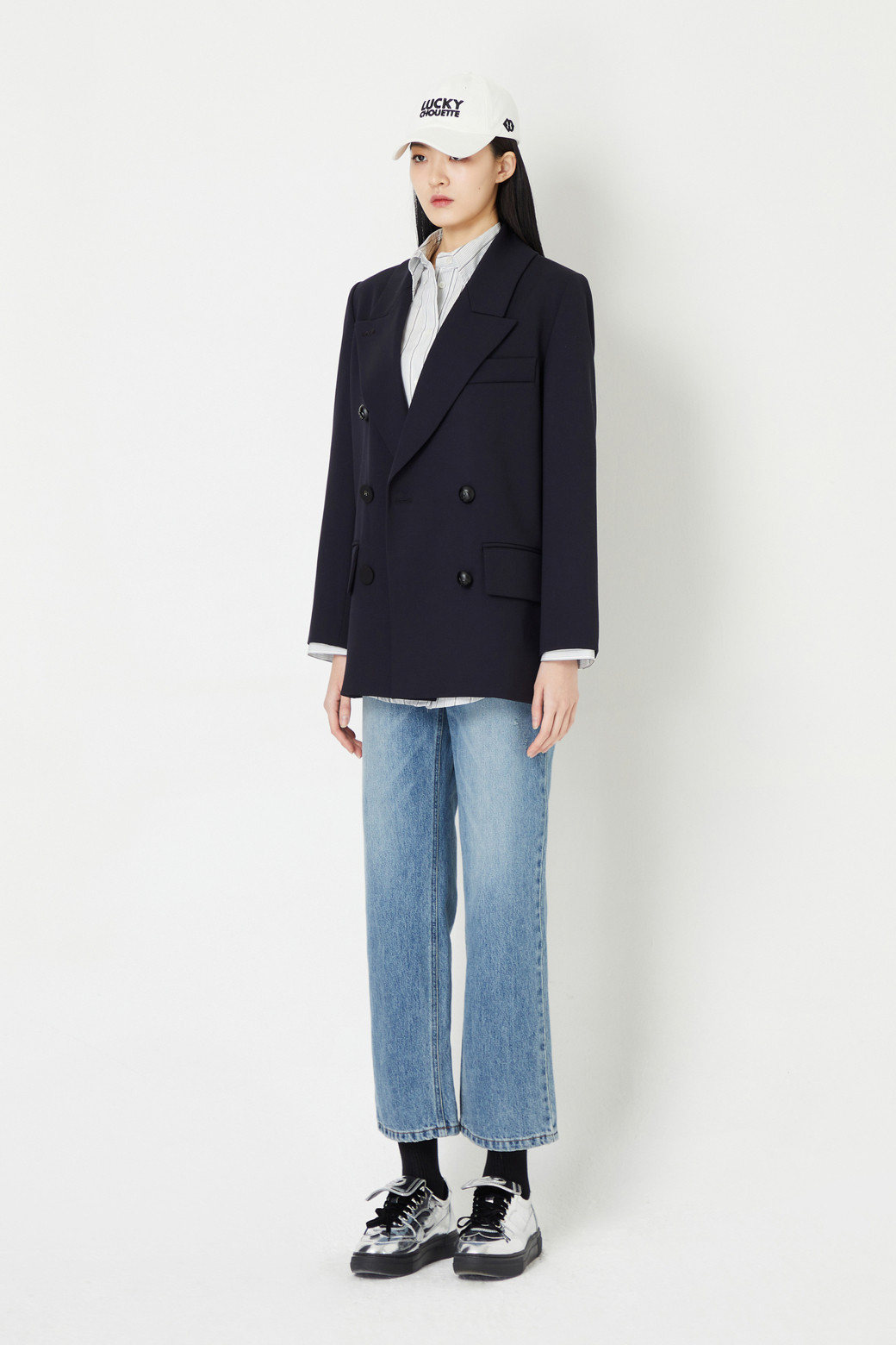 LUCKY CHOUETTE - 자켓 - Wool Blended Solid Double Jacket