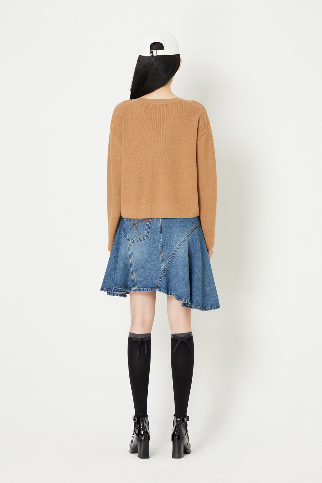 LUCKY CHOUETTE - 스커트/팬츠 - Diagonal Incision Hool Denim Skirt