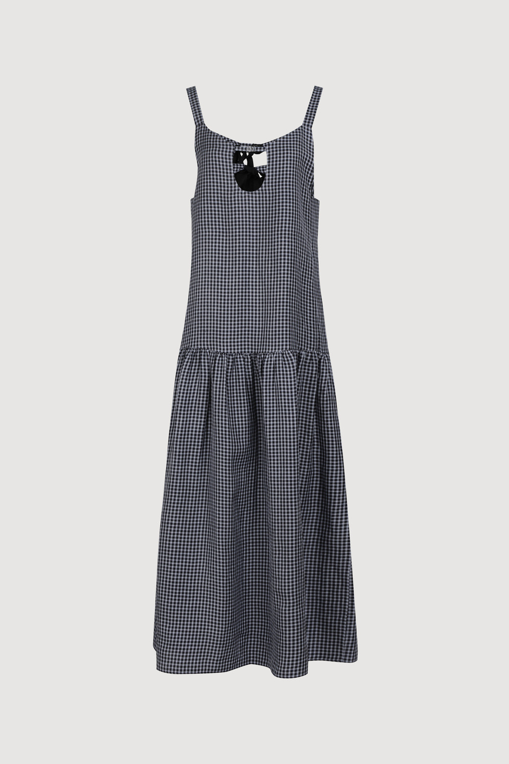 LUCKY CHOUETTE - 원피스 - Front Slit Gingham Check Long Dress
