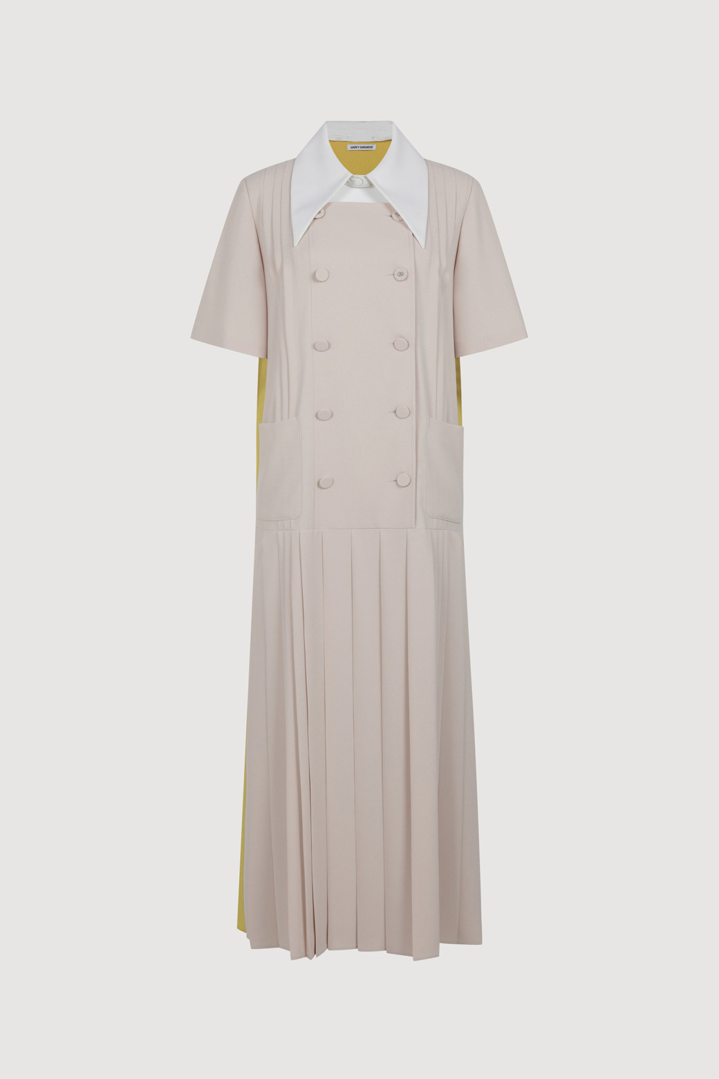 LUCKY CHOUETTE - 원피스 - Pleats Long Dress (Detachable Collar)