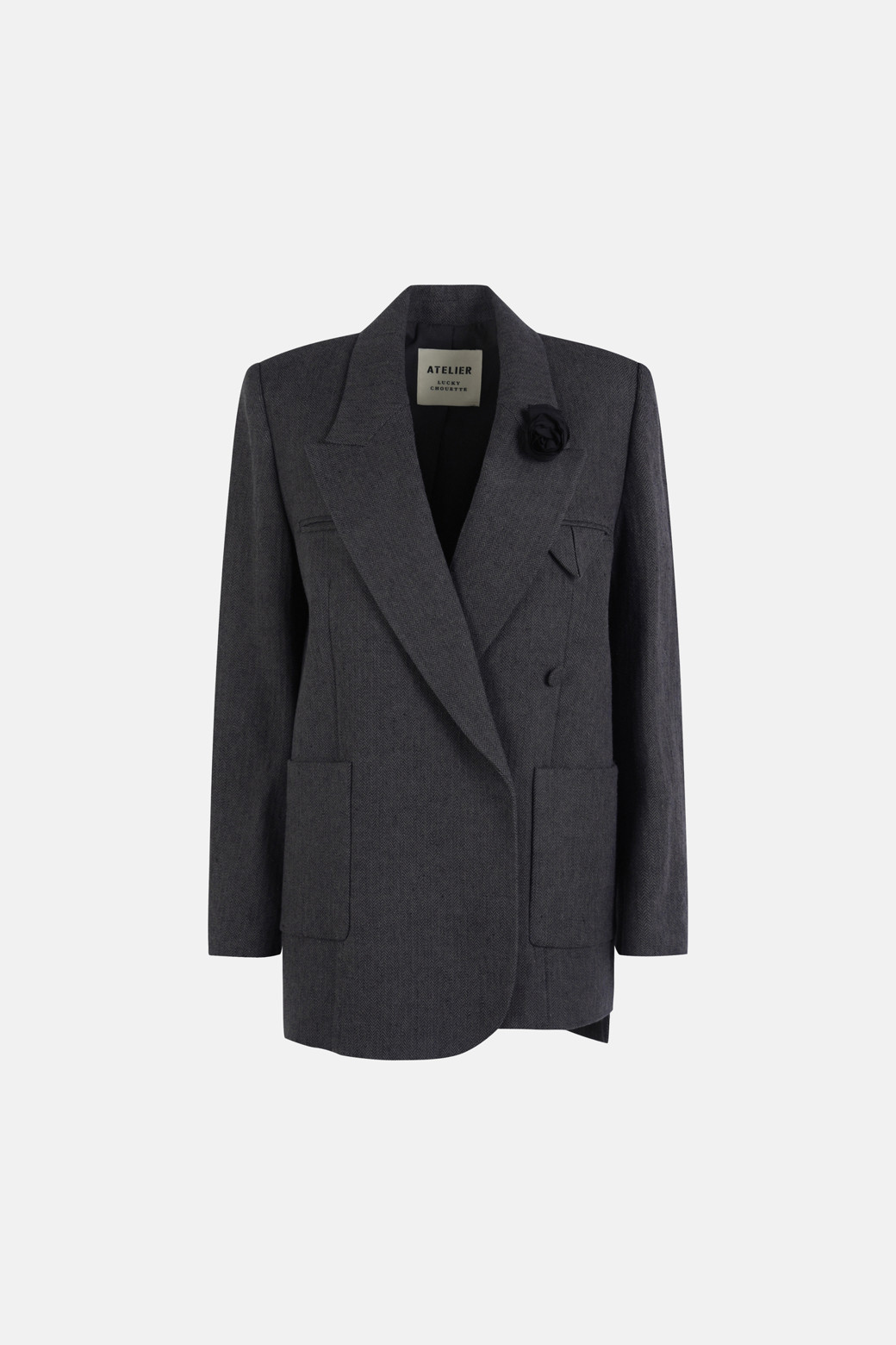 LUCKY CHOUETTE - 자켓 - [Atelier] Herringbone Tailored Jacket (1 Detachable Flower)
