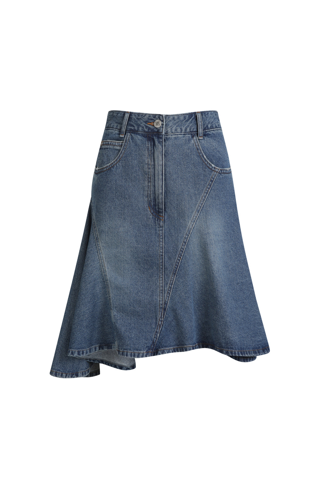 LUCKY CHOUETTE - 스커트/팬츠 - Diagonal Incision Hool Denim Skirt