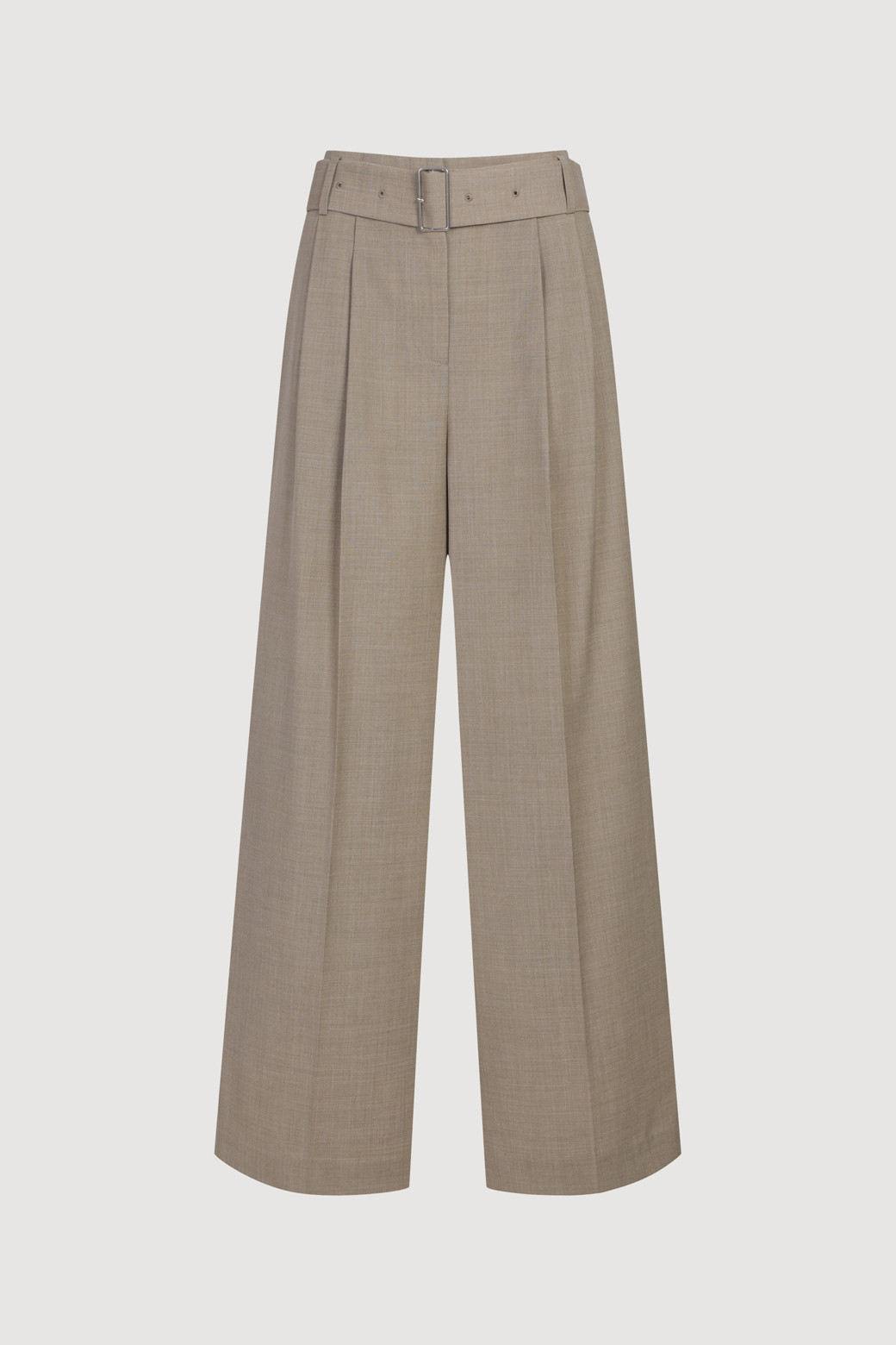 LUCKY CHOUETTE - 스커트/팬츠 - Wool Blend Wide Pants (With Belt)