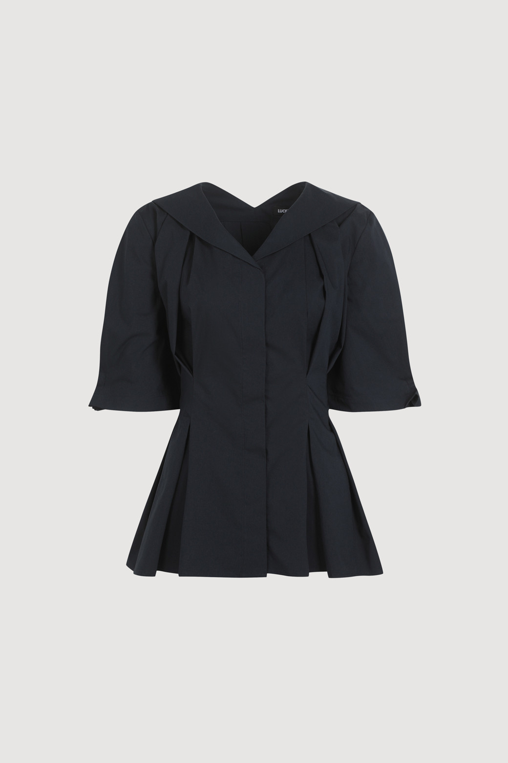 LUCKY CHOUETTE - 블라우스/셔츠 - Tuck Point Cotton Blouse (With Belt)