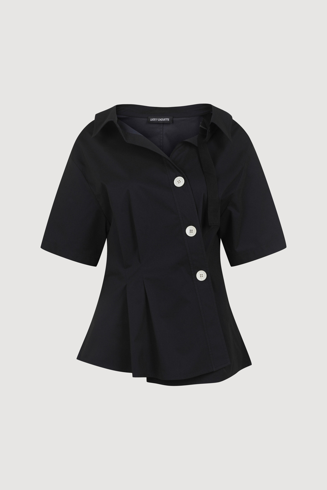 LUCKY CHOUETTE - 블라우스/셔츠 - Shoulder Strap Half Sleeve Blouse
