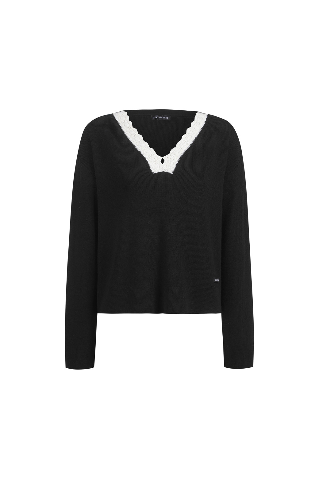 LUCKY CHOUETTE - 니트/가디건 - Crochet Detail Knit Pullover