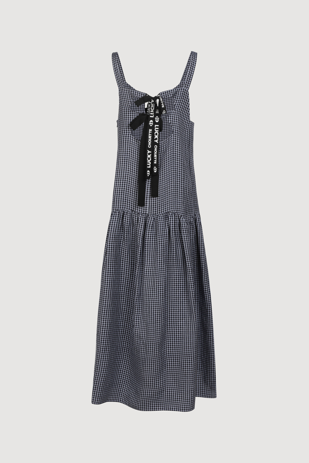 LUCKY CHOUETTE - 원피스 - Front Slit Gingham Check Long Dress