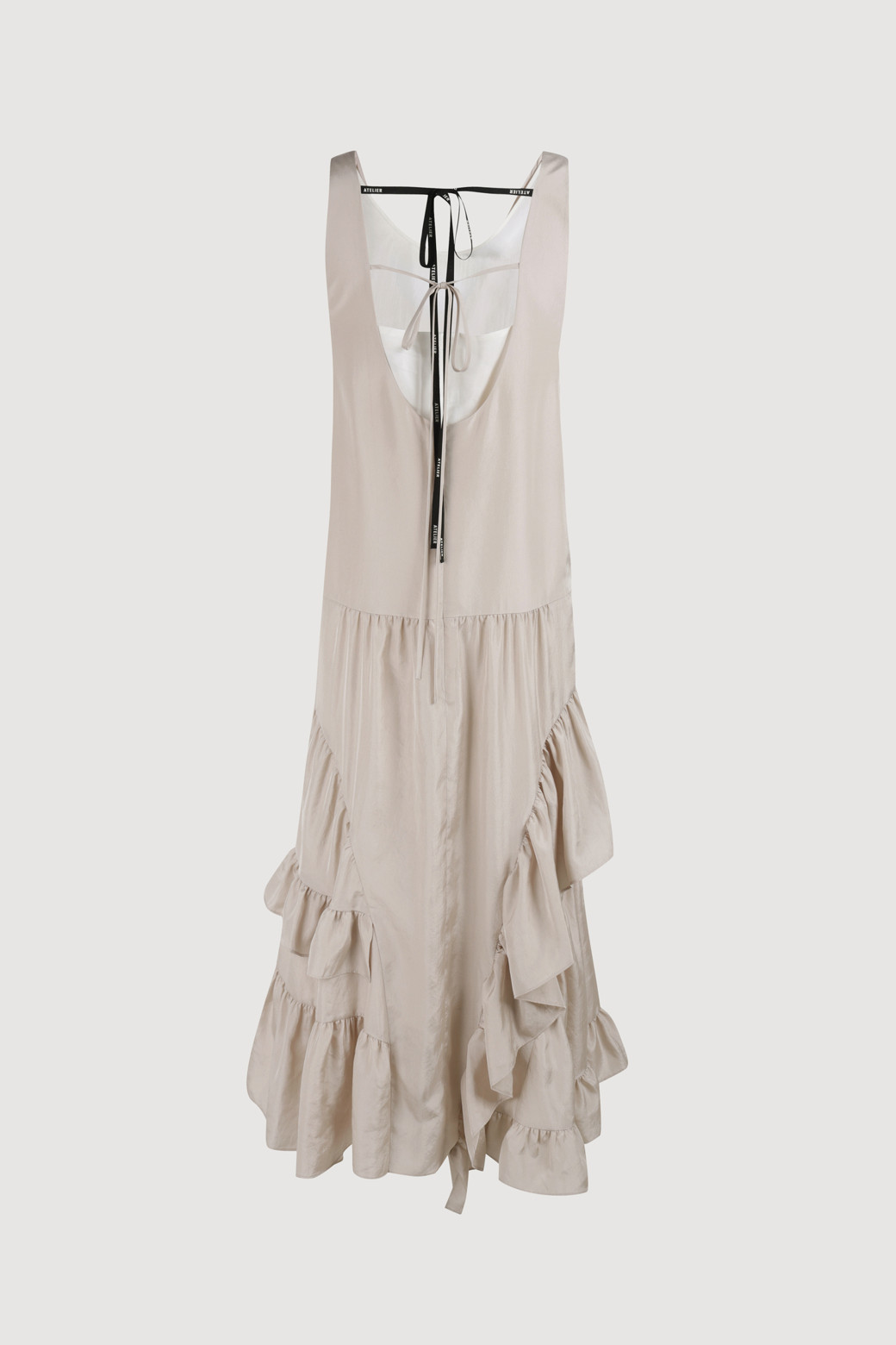 LUCKY CHOUETTE - 민소매 원피스 - [Atelier] Layered Frill Long Dress
