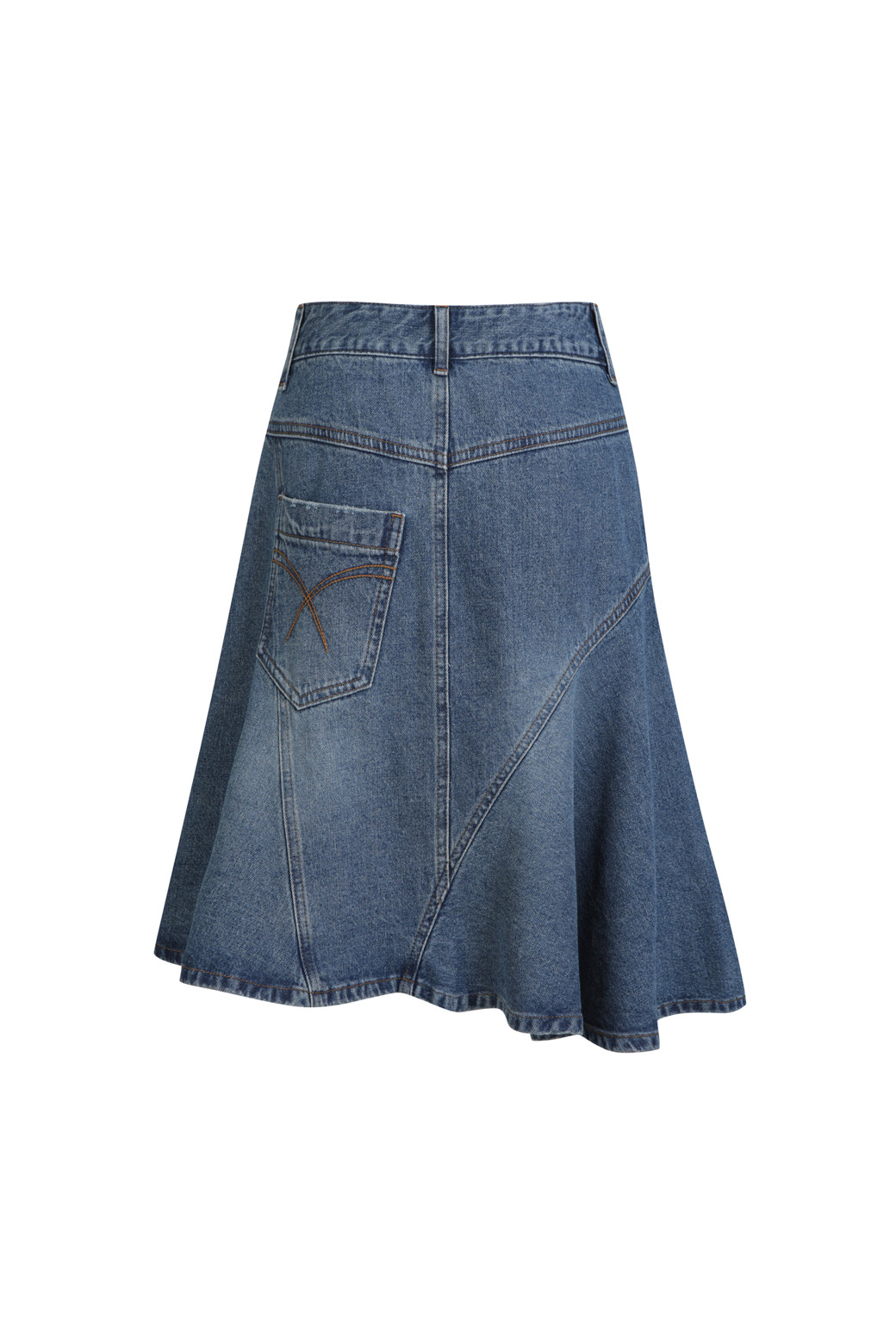 LUCKY CHOUETTE - 스커트/팬츠 - Diagonal Incision Hool Denim Skirt