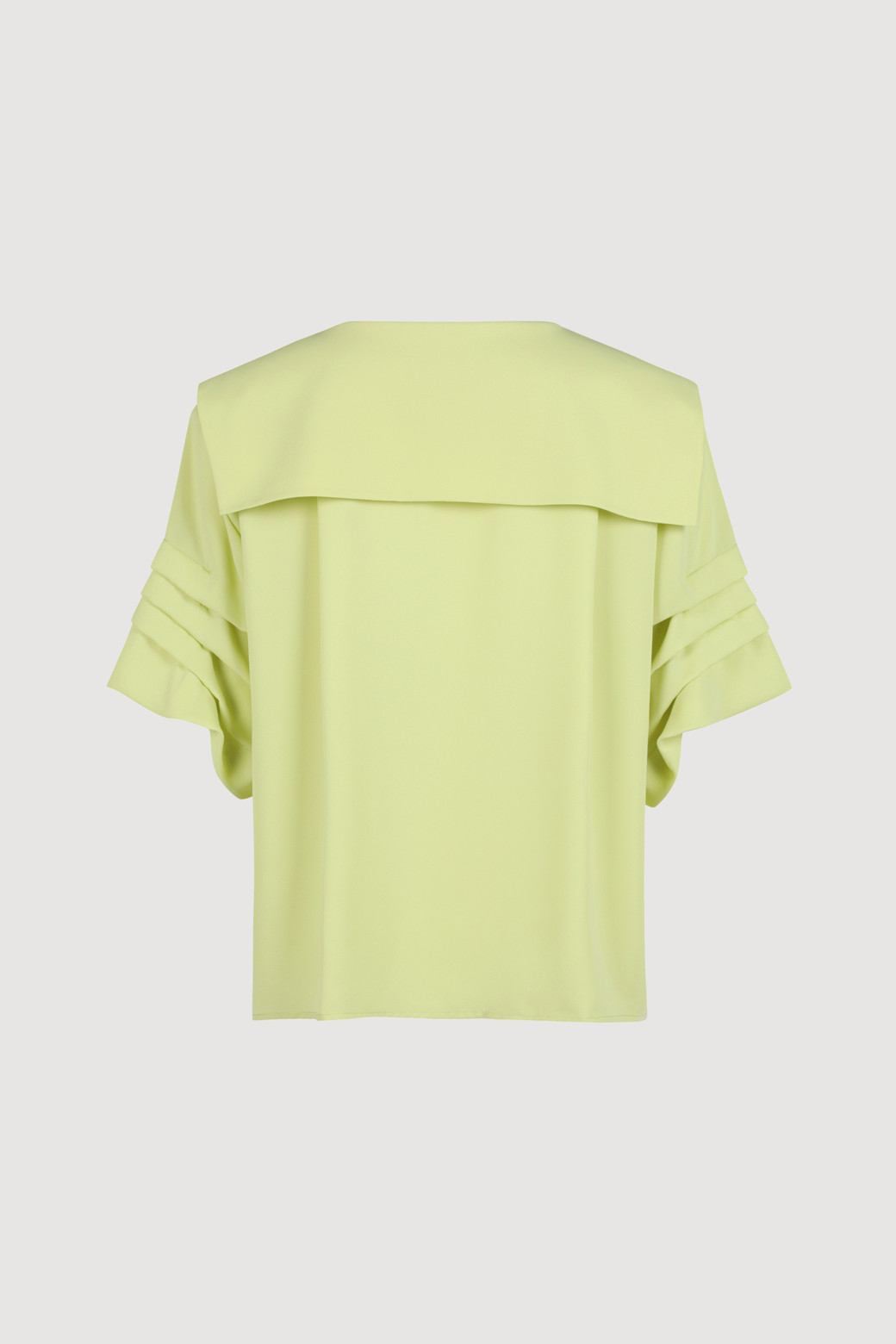 LUCKY CHOUETTE - 블라우스/셔츠 - Volume Sleeve Sailor Short-sleeve Blouse