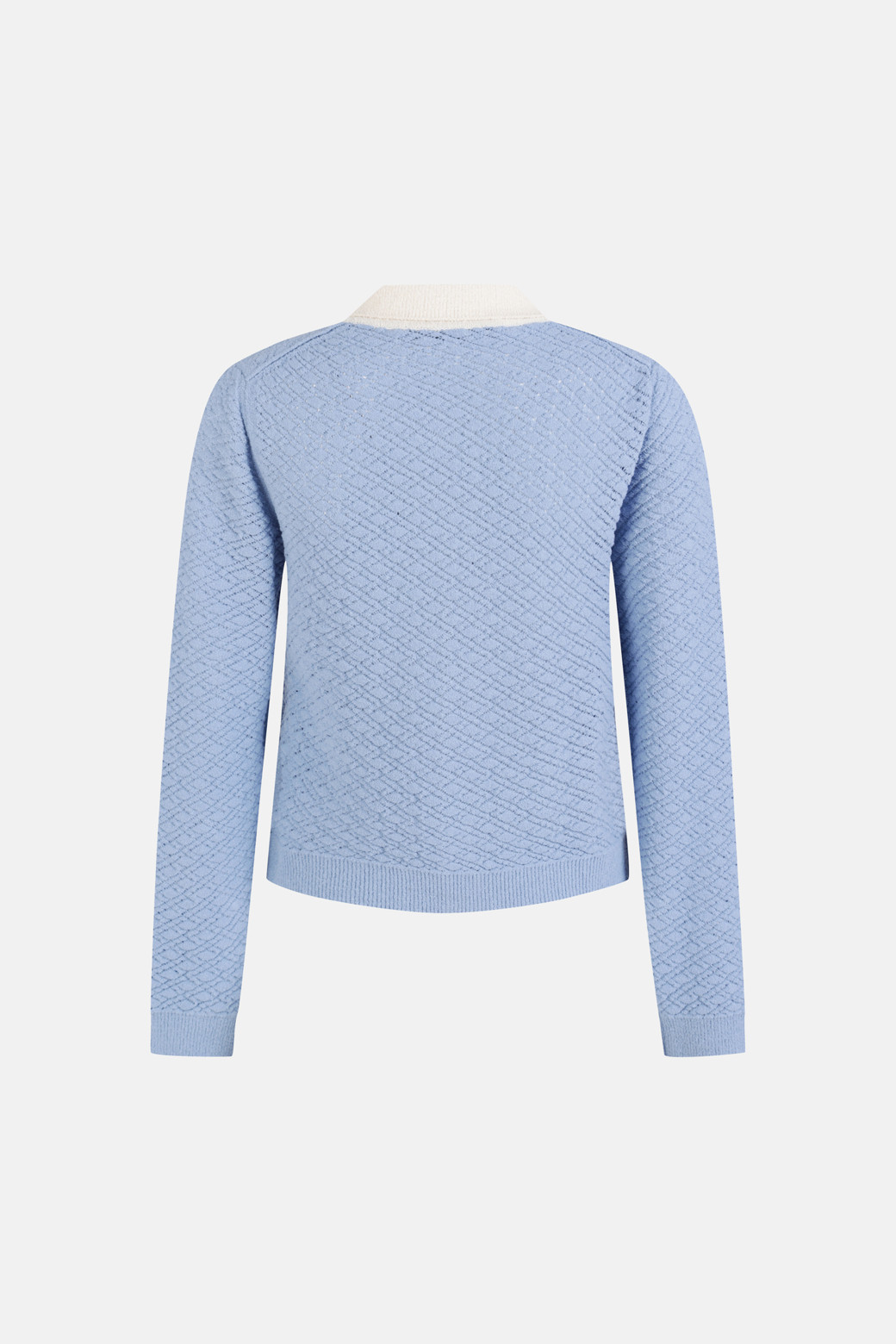 LUCKY CHOUETTE - 가디건 - Collar Coloring Combination Knitwear Cardigan