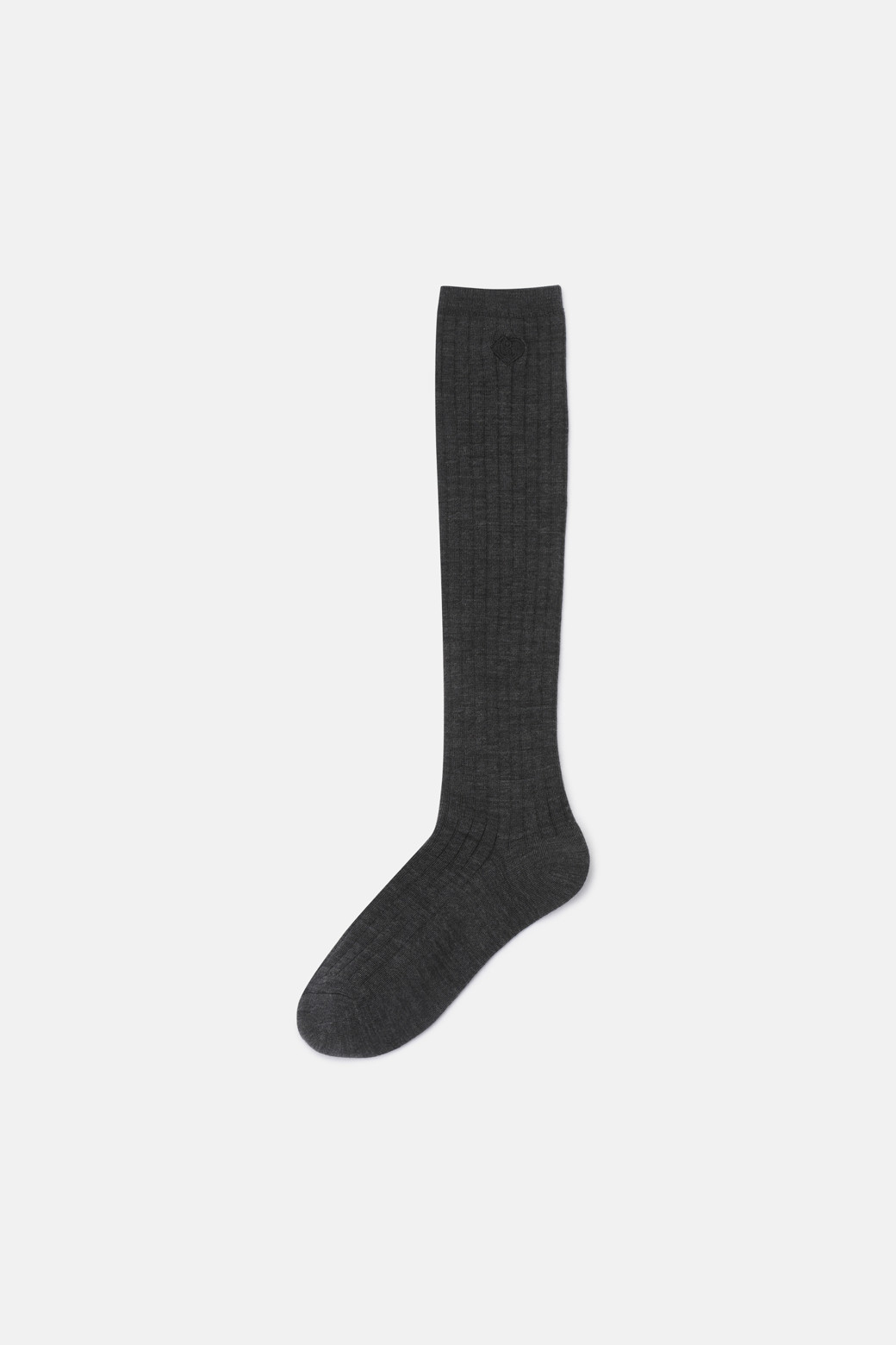 LUCKY CHOUETTE - 양말 - Embroidery Point Ribbed Knee Socks