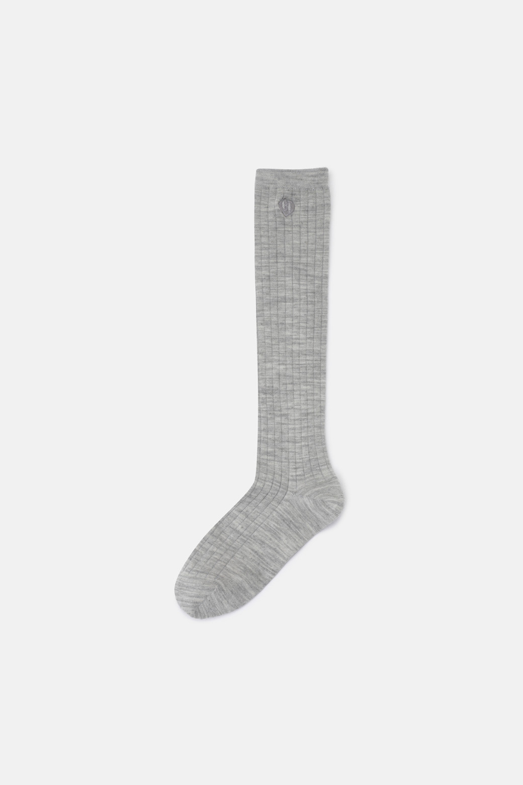 LUCKY CHOUETTE - 양말 - Embroidery Point Ribbed Knee Socks