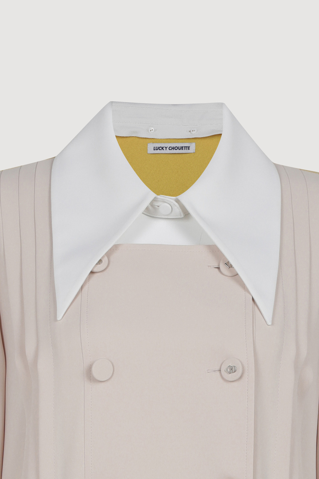 LUCKY CHOUETTE - 원피스 - Pleats Long Dress (Detachable Collar)