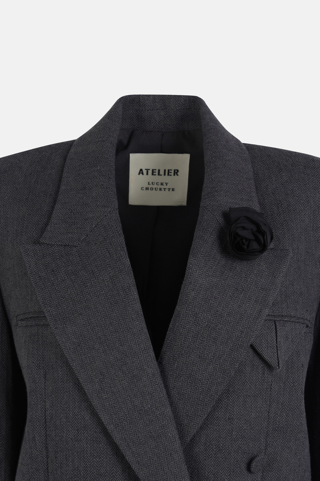 LUCKY CHOUETTE - 자켓 - [Atelier] Herringbone Tailored Jacket (1 Detachable Flower)