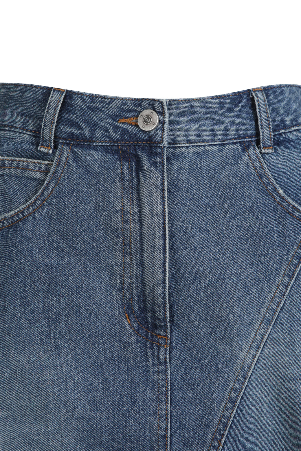 LUCKY CHOUETTE - 스커트/팬츠 - Diagonal Incision Hool Denim Skirt