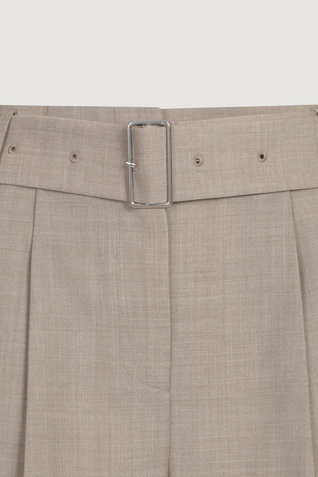 LUCKY CHOUETTE - 스커트/팬츠 - Wool Blend Wide Pants (With Belt)