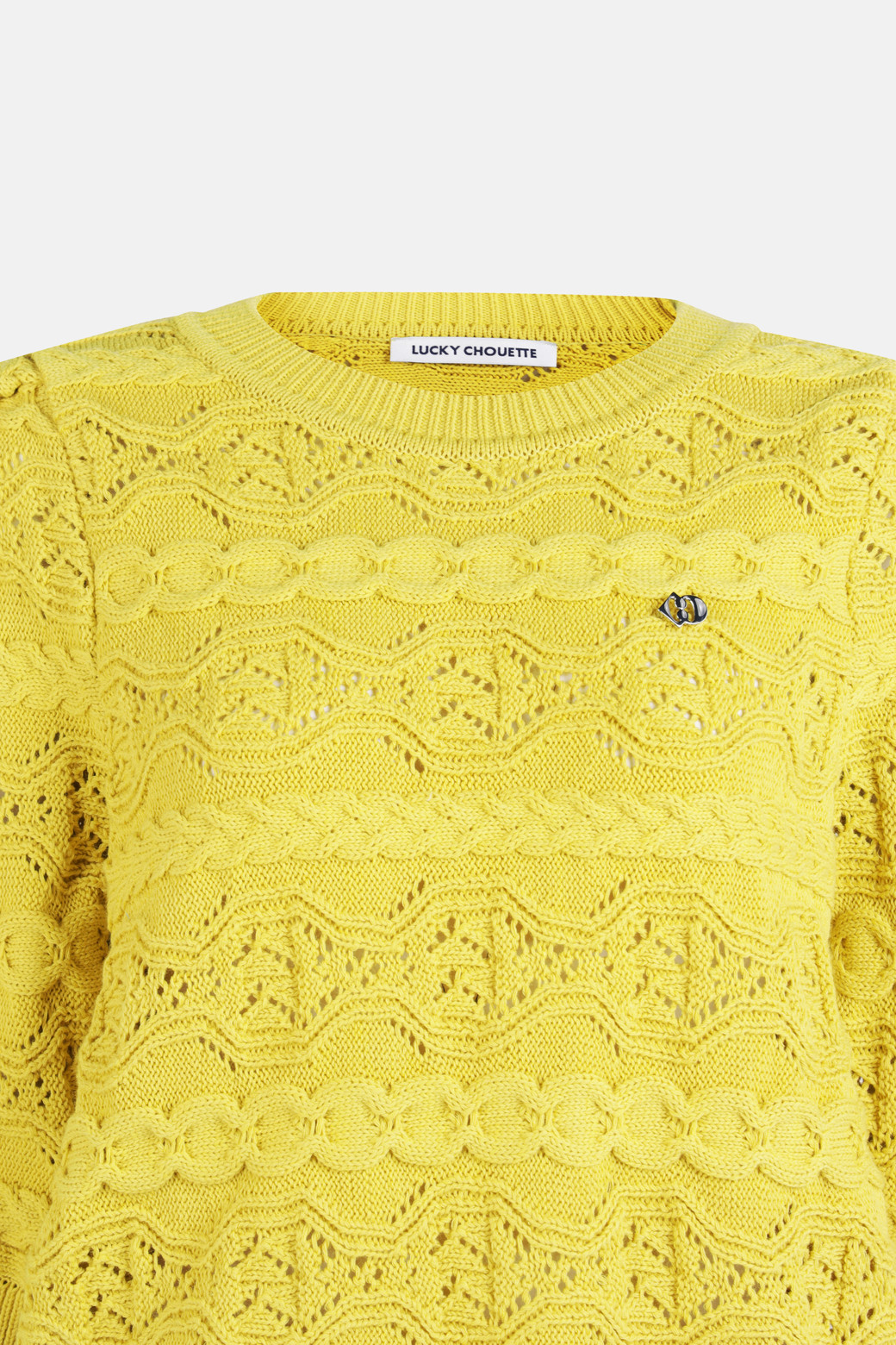 LUCKY CHOUETTE - 니트/가디건 - Cable Deformation Short Sleeve Knit Pullover