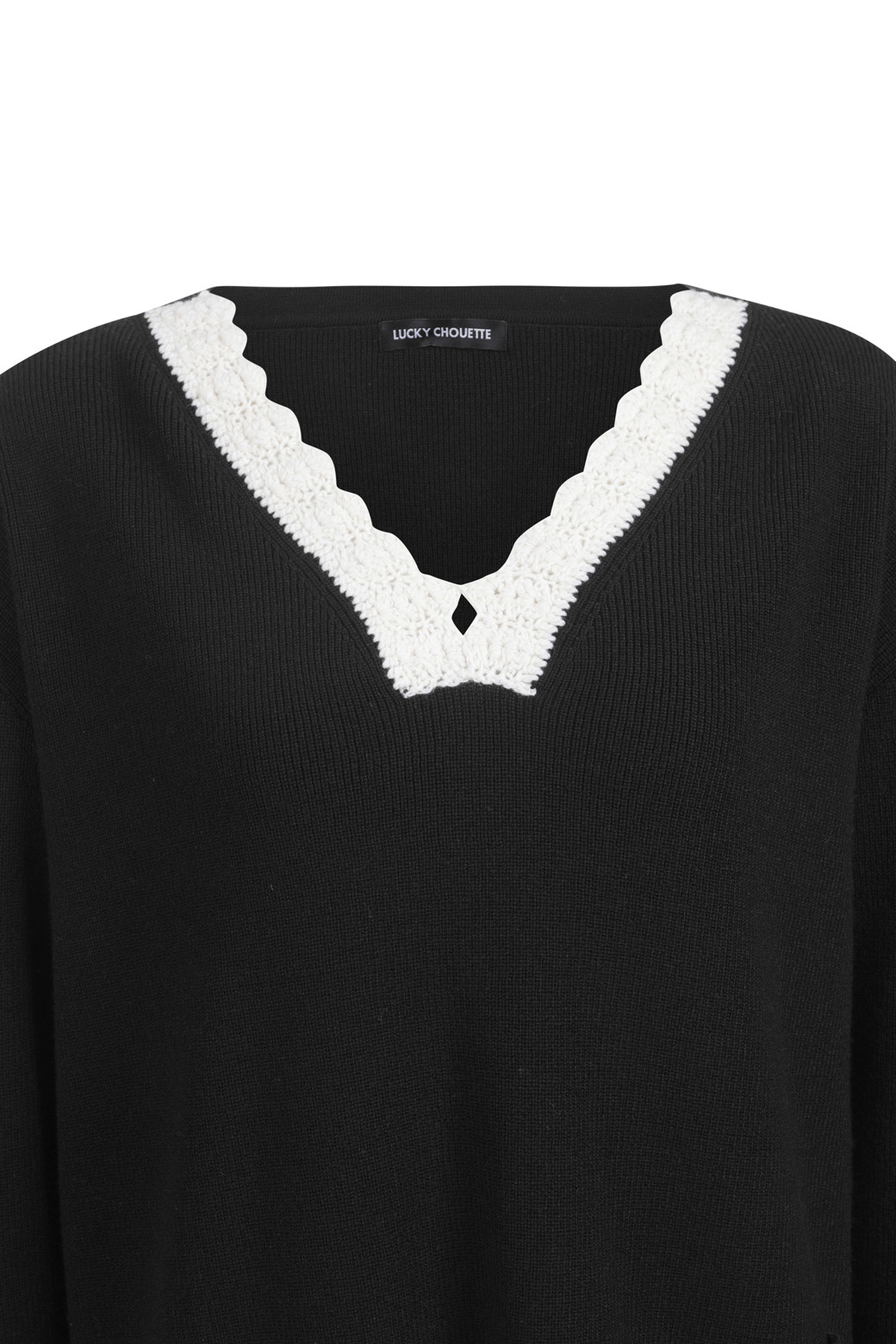 LUCKY CHOUETTE - 니트/가디건 - Crochet Detail Knit Pullover