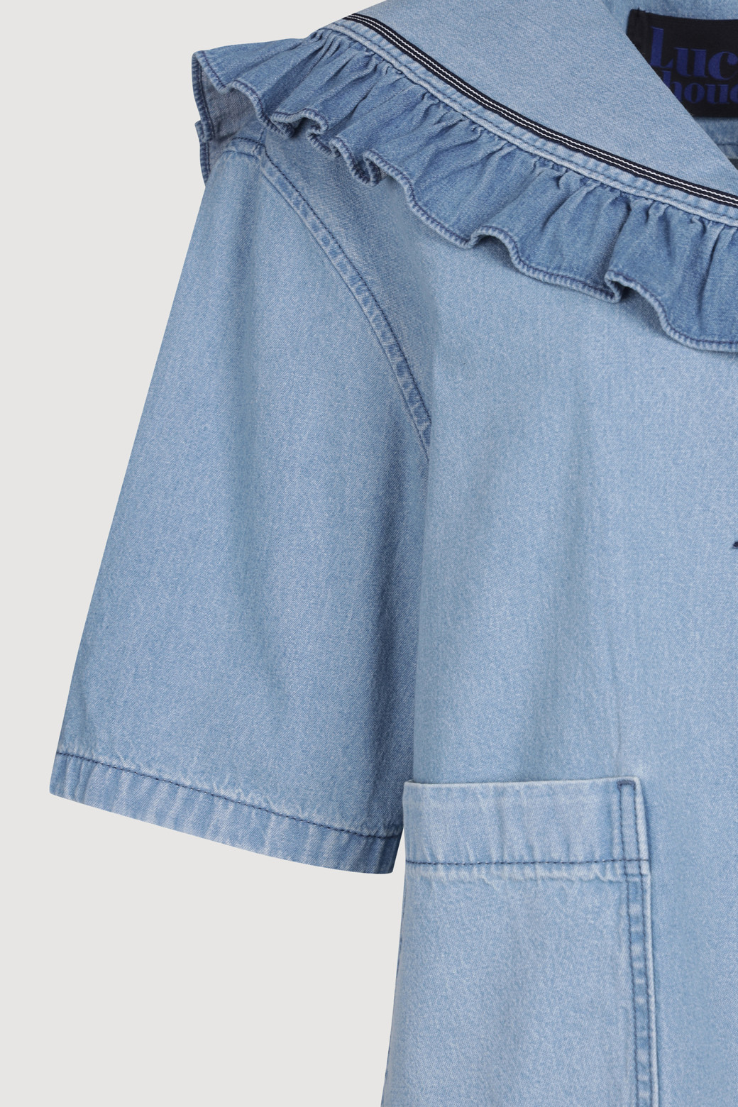 LUCKY CHOUETTE - 블라우스 - [Re-Order] Sailor Collar Denim Shirts