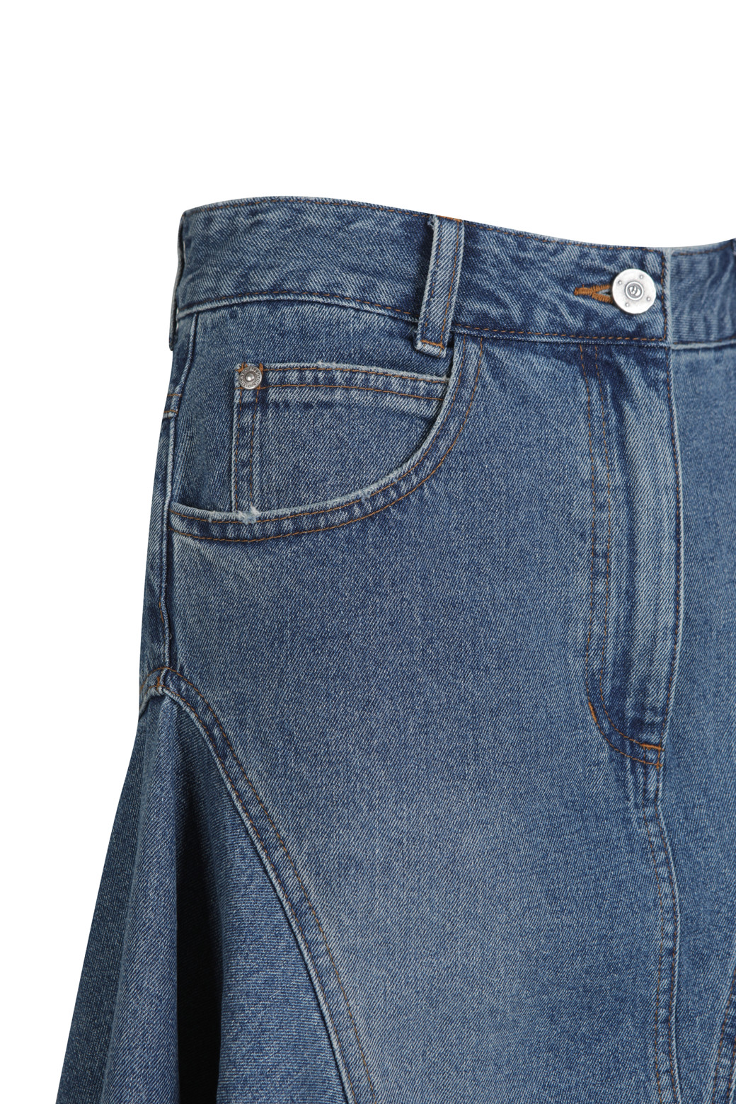 LUCKY CHOUETTE - 스커트/팬츠 - Diagonal Incision Hool Denim Skirt