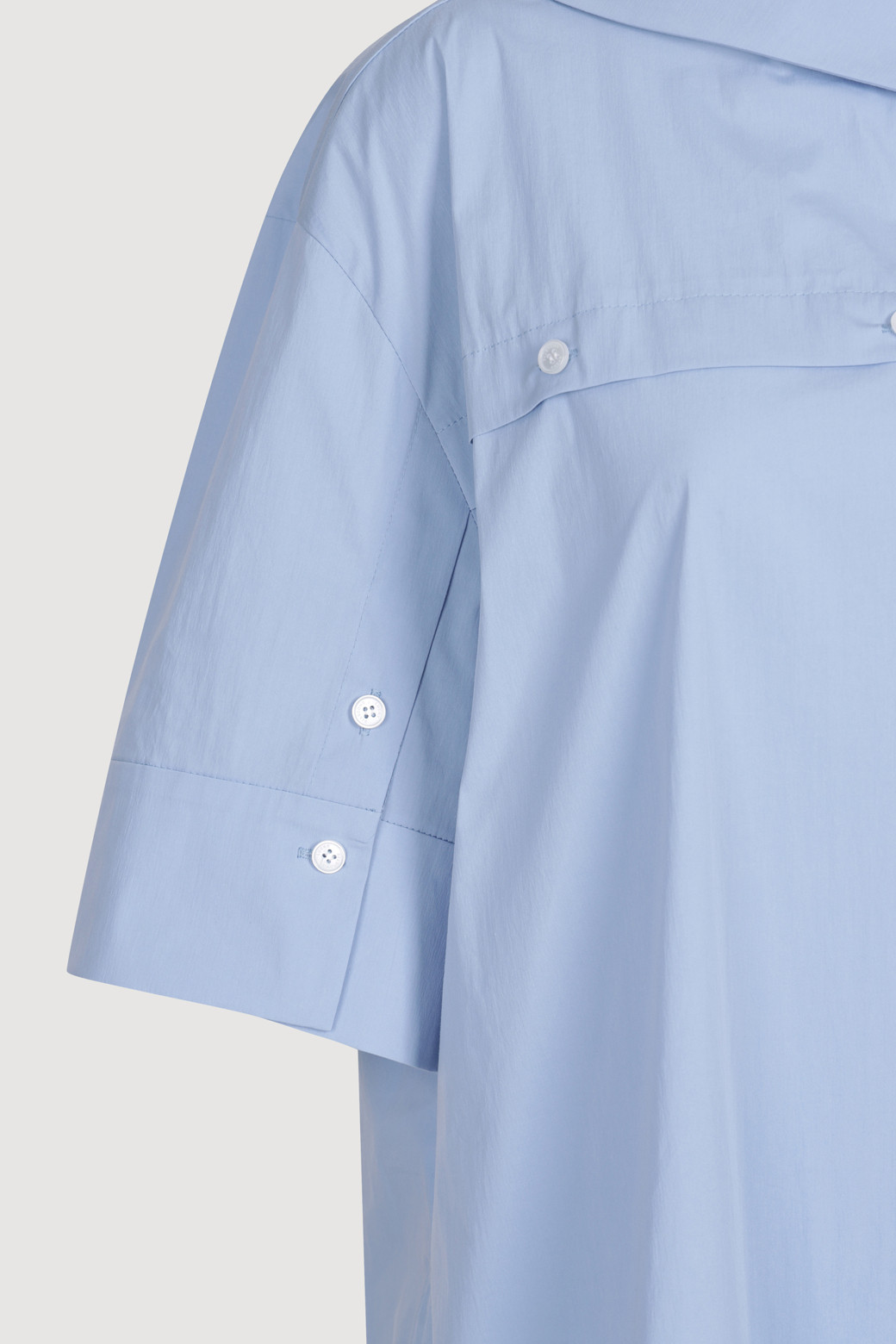 LUCKY CHOUETTE - 블라우스/셔츠 - Button Point Cotton Half Sleeve Blouse