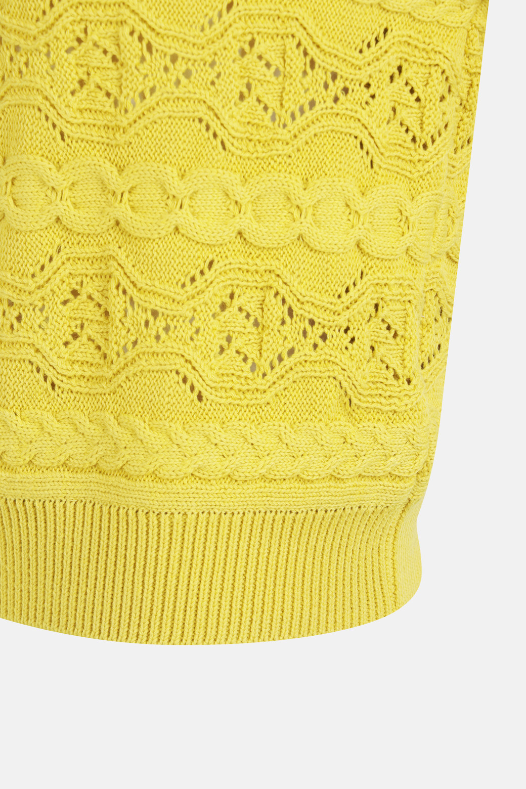 LUCKY CHOUETTE - 니트/가디건 - Cable Deformation Short Sleeve Knit Pullover