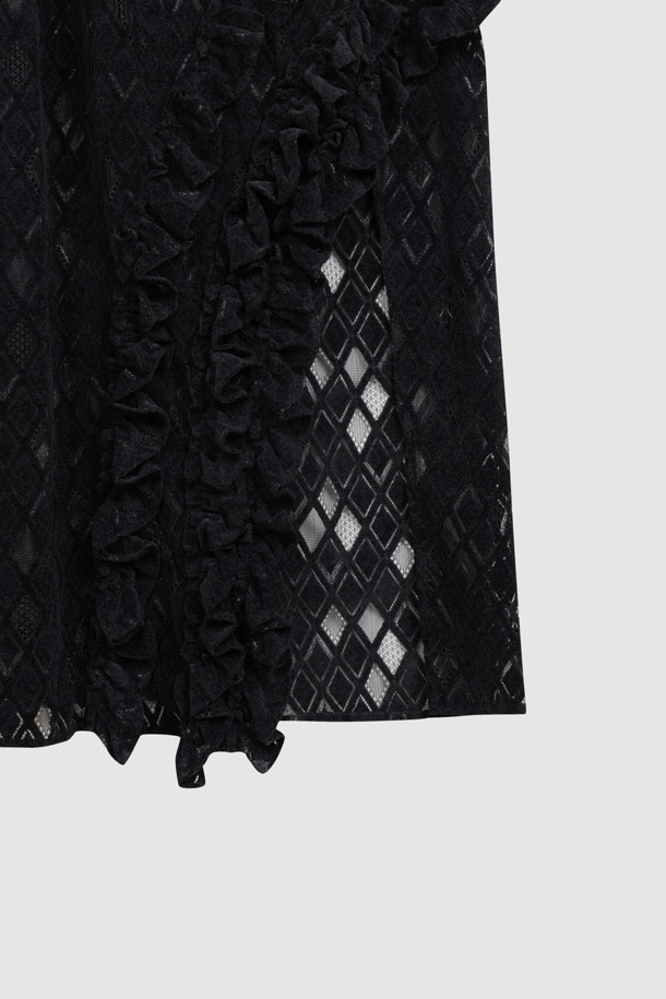 LUCKY CHOUETTE - 민소매 원피스 - [Atelier] Lace Frill Slip Dress (black)