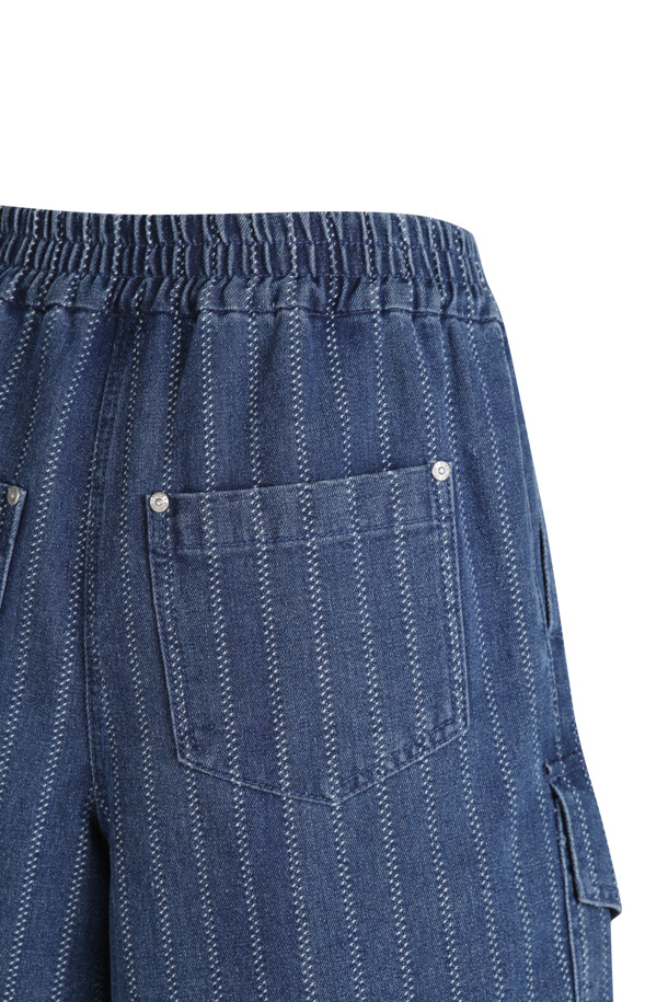 LUCKY CHOUETTE - 데님 - Striped Denim Cargo shorts