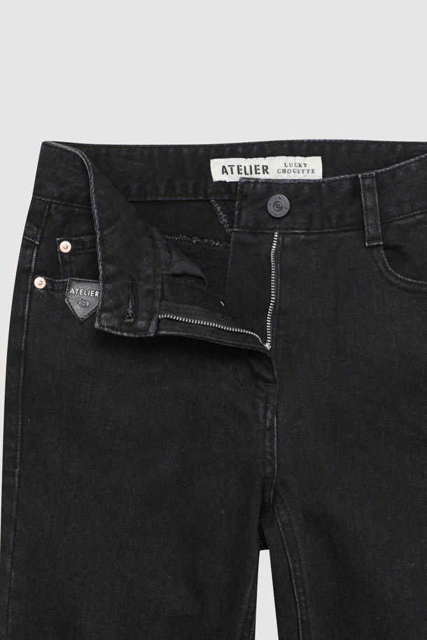 LUCKY CHOUETTE - 롱/미디팬츠 - [Atelier] Skinny Denim Pants (black)