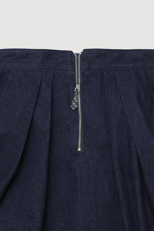 LUCKY CHOUETTE - 데님 - [Atelier] Key Embroidery Volume Denim Skirt (blue)