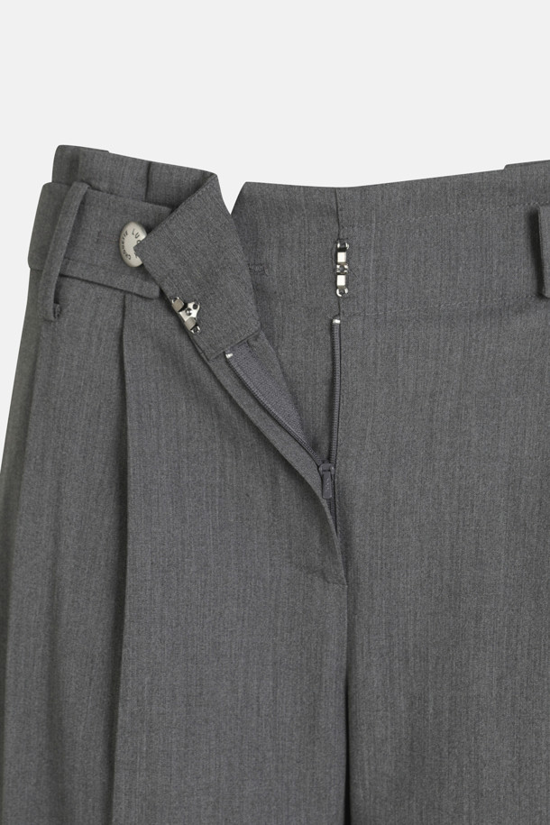 LUCKY CHOUETTE - 롱/미디팬츠 - Button Point Wide Pants