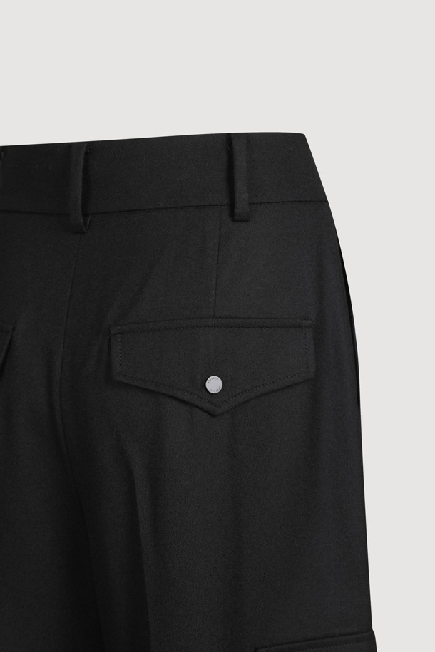 LUCKY CHOUETTE - 롱/미디팬츠 - [Atelier] Out Pocket Wool Baggy Pants (black)