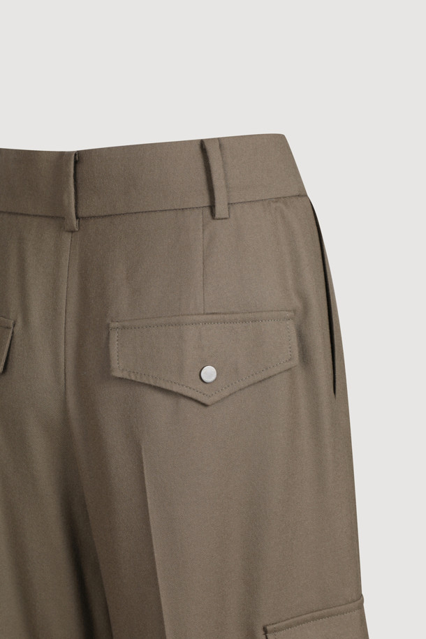 LUCKY CHOUETTE - 롱/미디팬츠 - [Atelier] Out Pocket Wool Baggy Pants (brown)