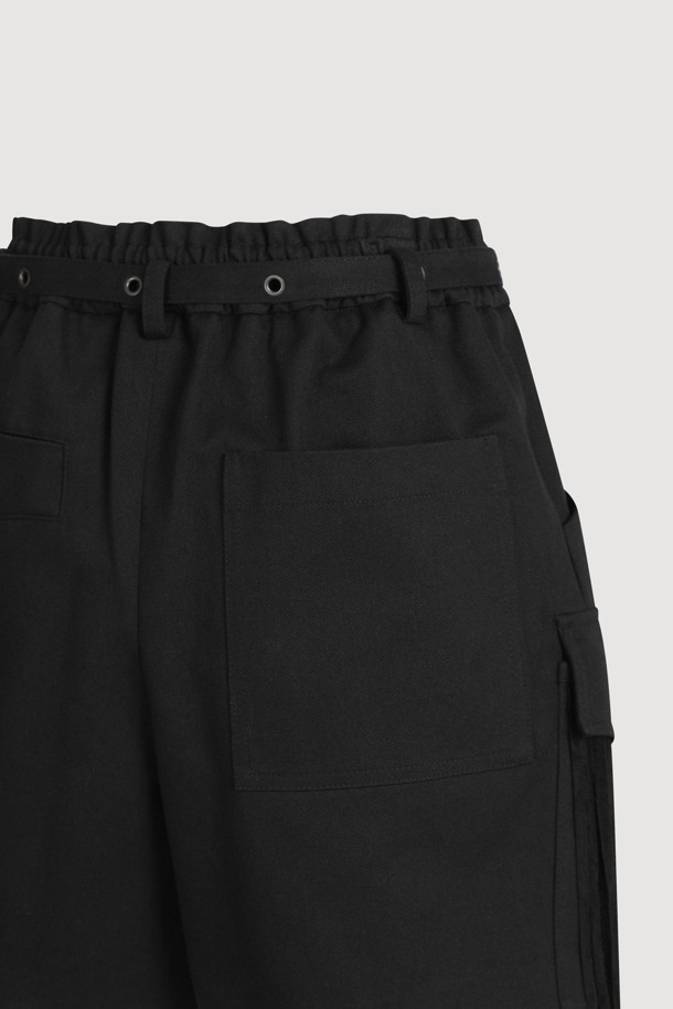 LUCKY CHOUETTE - 쇼트팬츠 - [Atelier] Surgical Point Back Banding Shorts(belt) (black)