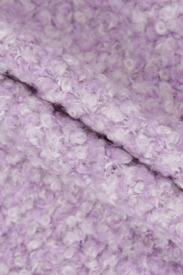 LUCKY CHOUETTE - 가디건 - [Atelier] Boucle Knit Hooded Cardigan (violet)