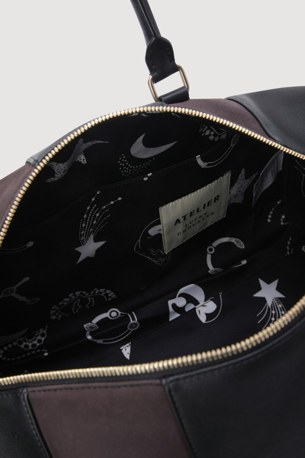 LUCKY CHOUETTE - 숄더백 - [Atelier] Texture Mix Large Boston Bag (black)