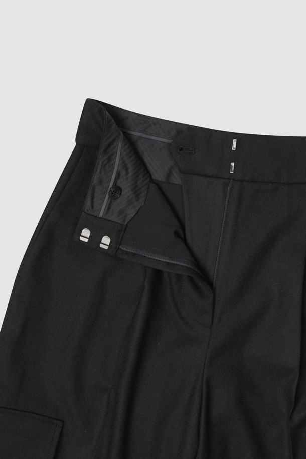 LUCKY CHOUETTE - 롱/미디팬츠 - [Atelier] Out Pocket Wool Baggy Pants (black)