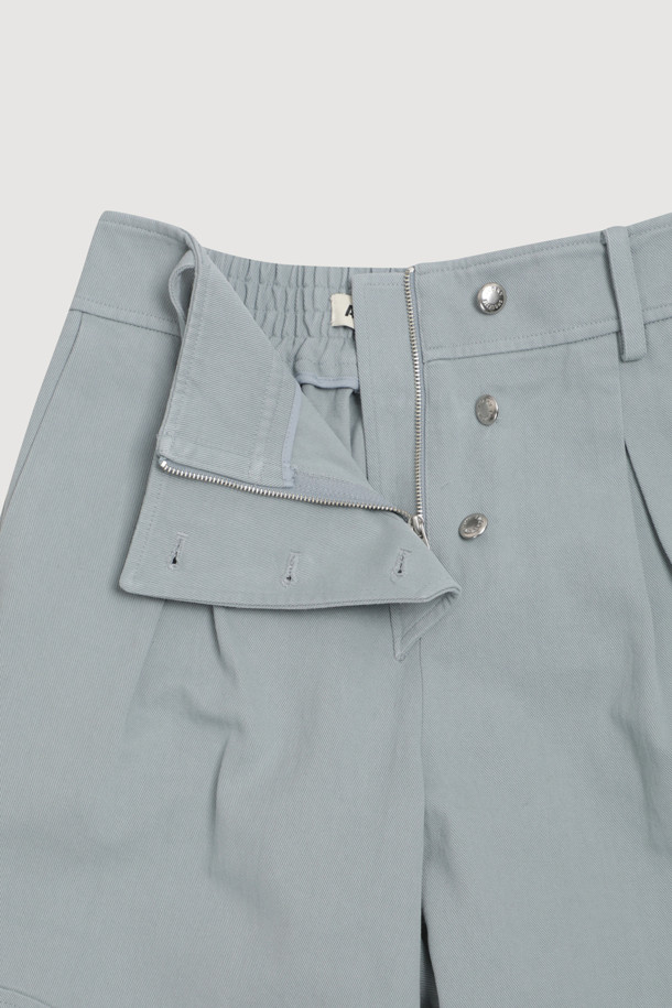 LUCKY CHOUETTE - 롱/미디팬츠 - [Atelier] Hem Snap Cotton Back Banding Pants (blue)