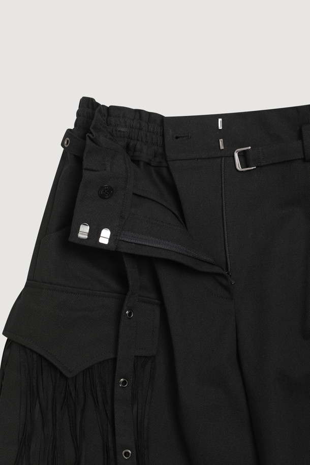 LUCKY CHOUETTE - 쇼트팬츠 - [Atelier] Surgical Point Back Banding Shorts(belt) (black)